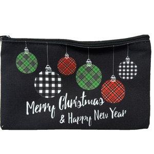 2/$10 Holiday Ornament Cosmetic Makeup Christmas  Bag